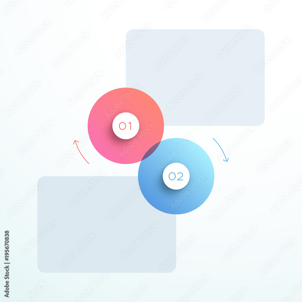Aufkleber abstract vector 3d circle number steps 1 to 2