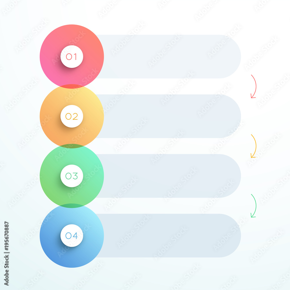 Poster abstract vector 3d circle number steps 1 to 4