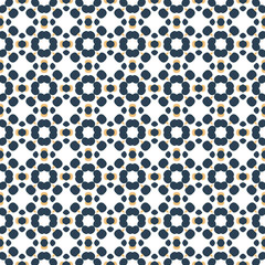 Retro geometric pattern in repeat. Fabric print. Seamless background, mosaic ornament, vintage style.