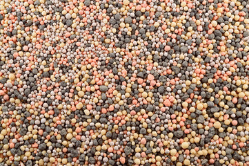 Mineral fertilizers granules as background