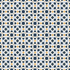Retro geometric pattern in repeat. Fabric print. Seamless background, mosaic ornament, vintage style.