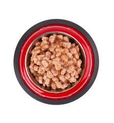 Pet food on white