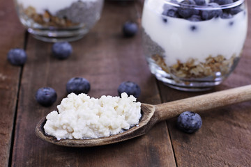 Kefir Grains Blueberries and Yogurt Chia Parfait
