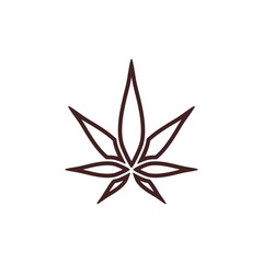 Cannabis silhouette logo. Hemp of emblem. Ganja symbol.