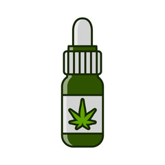 Marijuana oil emblem. Cannabis silhouette logo. Ganja symbol.