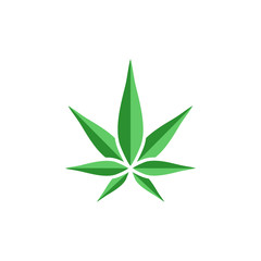 Cannabis silhouette logo. Hemp of emblem. Ganja symbol.