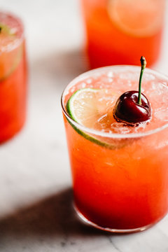 Cherry Gin Rickey Cocktails