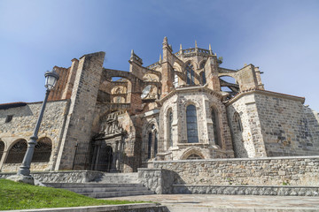 Fototapeta premium Church, Iglesia Santa Maria Asuncion, gothic style in Castro Urdiales, Cantabria, Spain.