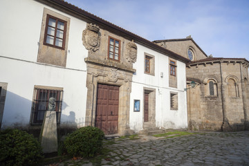 Fototapeta na wymiar Collegiate church, Colegiata Santa Maria a Real do Sar, romanesque style,Santiago de Compostela,Galicia,Spain.
