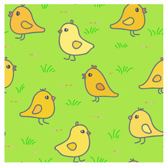 Chickens seamless pattern 