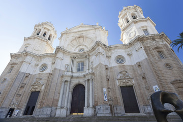 Cathedral, neo-classic and baroque style, iconic monument city of Cadiz, Andalucia.Spain.