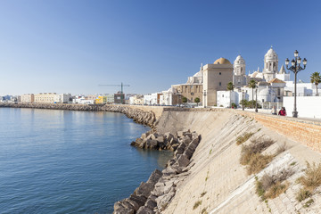 City general view and sea,Cadiz,Andalucia.Spain.