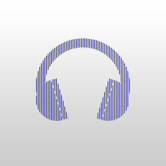 a logo of headphones in a raster style