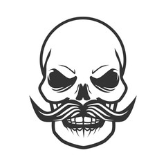 Skull & Mustache Vector