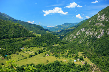 Fototapeta na wymiar Montenegro's green mountains, beautiful mountain landscape