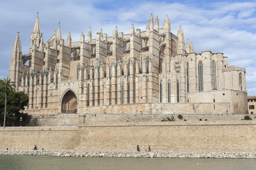 Cathedral or La Seu, iconic monument of Palma, Balearic Islands.Spain.