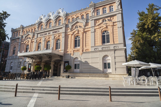 Theater,Teatro romea building,exterior main facade,Murcia,Spain.