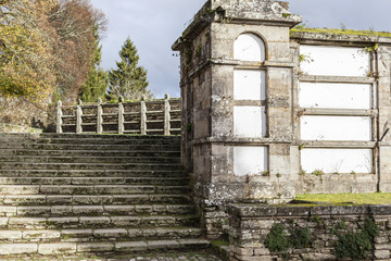 Ancient cemetery, park, Parque de San Domingos de Bonaval.Santiago de Compostela, Galicia, Spain.