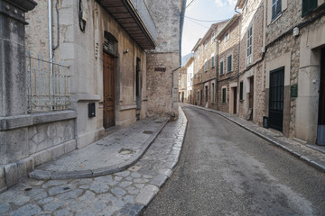 Obraz premium Street village view, Soller, Mallorca island, Balearic Islands.Spain.