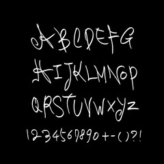 Obraz premium 벡터 문자 / 손으로 쓴 글씨체