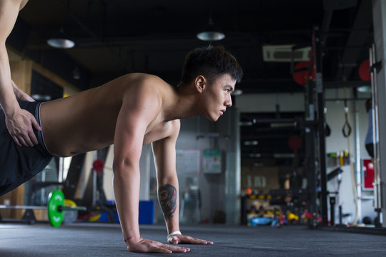 Young people workout in the gym