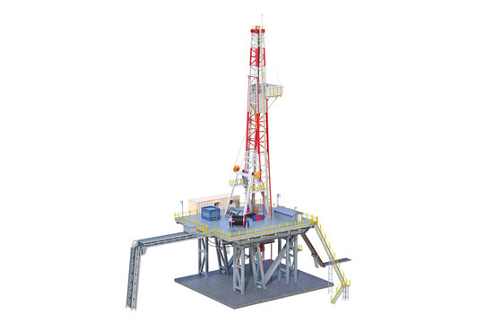 Land rig drilling well power equipment. 3D rendering