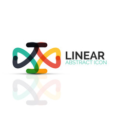 Abstract flower or star minimalistic linear icon, thin line geometric flat symbol for business icon design, abstract button or emblem