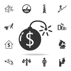 Dollar Bomb icon. Detailed set of finance, banking and profit element icons. Premium quality graphic design. One of the collection icons for websites, web design