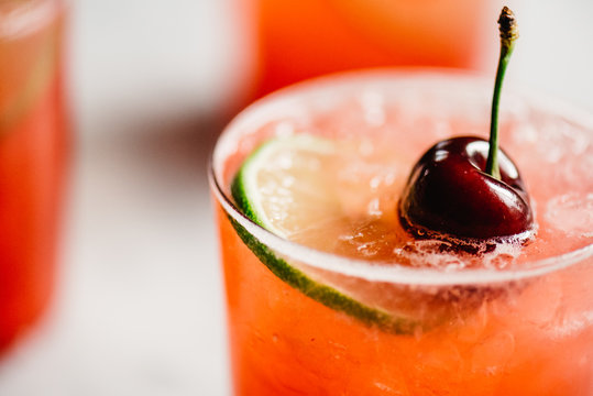 Cherry Gin Rickey Cocktails