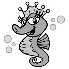 Sea Princess Illustration - A vector cartoon illustration of a Sea Princess concept.