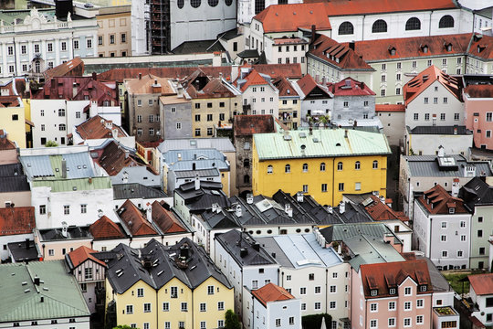 colorful buildings and rooftops in germany background