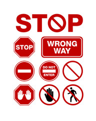 Simple Stop No Enter Sign for private property and street sign