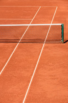 Detail of a clay court of tennis