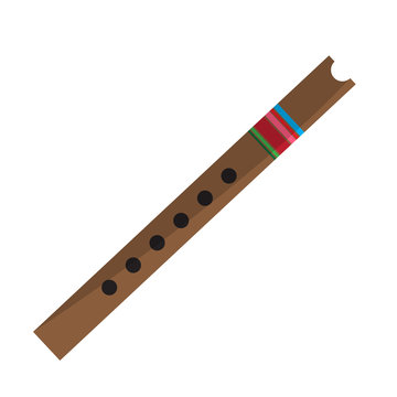 Isolated flute icon. Musical instrument