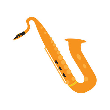 Isolated saxophone icon. Musical instrument