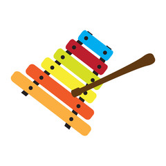 Isolated xylophone icon. Musical instrument