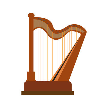 Isolated harp icon. Musical instrument