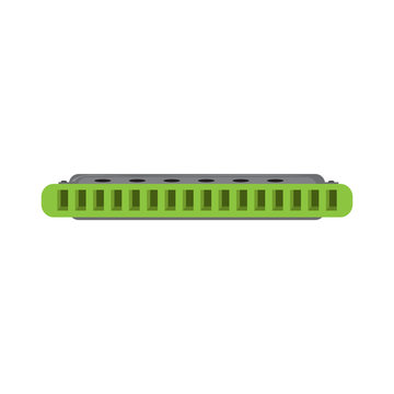 Isolated harmonica icon. Musical instrument