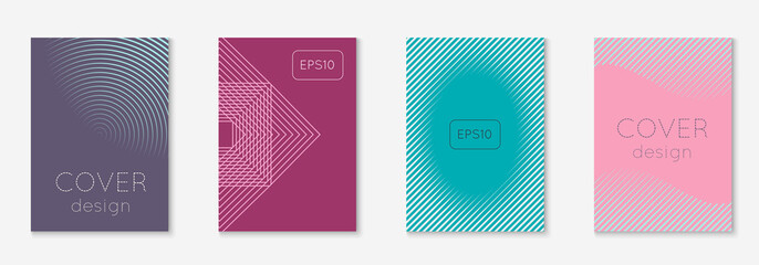Abstract covers set. Minimal trendy vector with halftone gradients. Geometric future template for flyer, poster, brochure and invitation. Minimalistic colorful cover. Abstract shapes illustration.