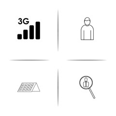 Interface simple linear icon set.Simple outline icons