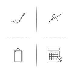 Interface simple linear icon set.Simple outline icons