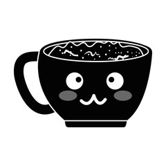 cup with happy face kawaii character
