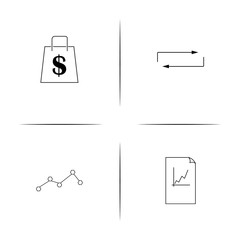 Banking, Finance And Money simple linear icon set.Simple outline icons