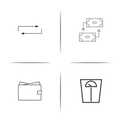 Banking, Finance And Money simple linear icon set.Simple outline icons