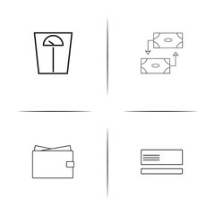 Banking, Finance And Money simple linear icon set.Simple outline icons