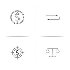 Banking, Finance And Money simple linear icon set.Simple outline icons