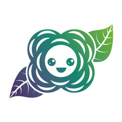  flower kawaii cartoon natural vector illustration gradient color design