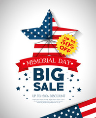big sale commercial label for memorial day