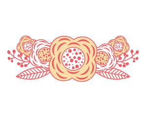 flower petals leaves nature decoration vector illustration