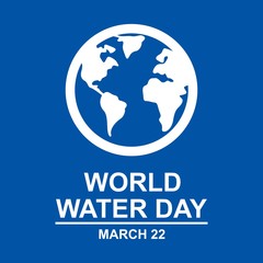world water day. sticker. poster. vector editable. minimalist